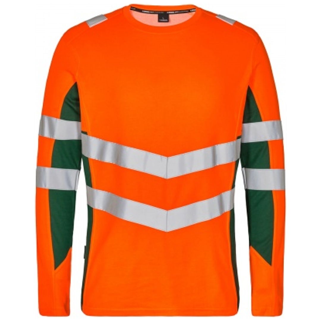 ENGEL Warnschutz Langarmshirt Safety 9545-182-101 Gr. L orange/grün