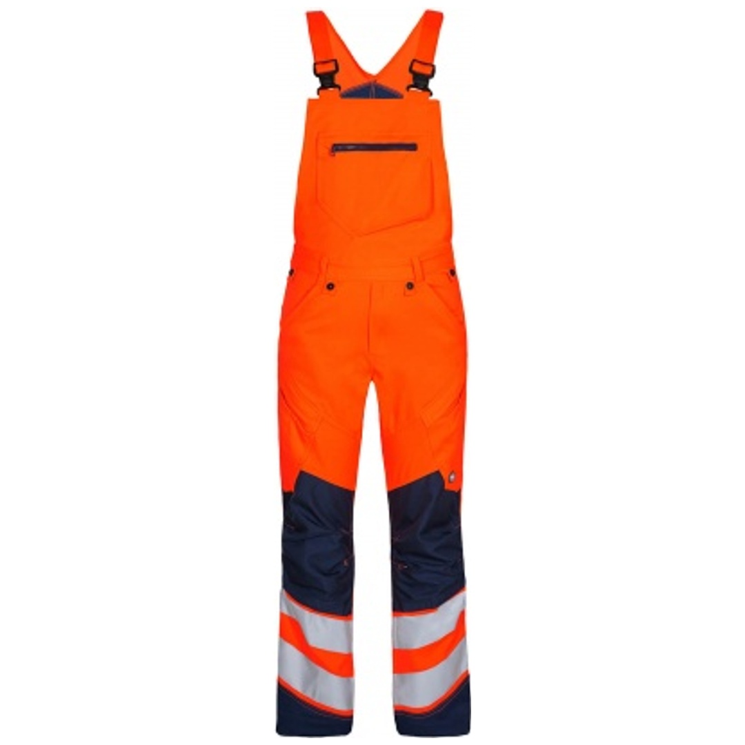 ENGEL Warnschutz Latzhose Safety Herren 3544-314 Gr. 58 orange/blue ink