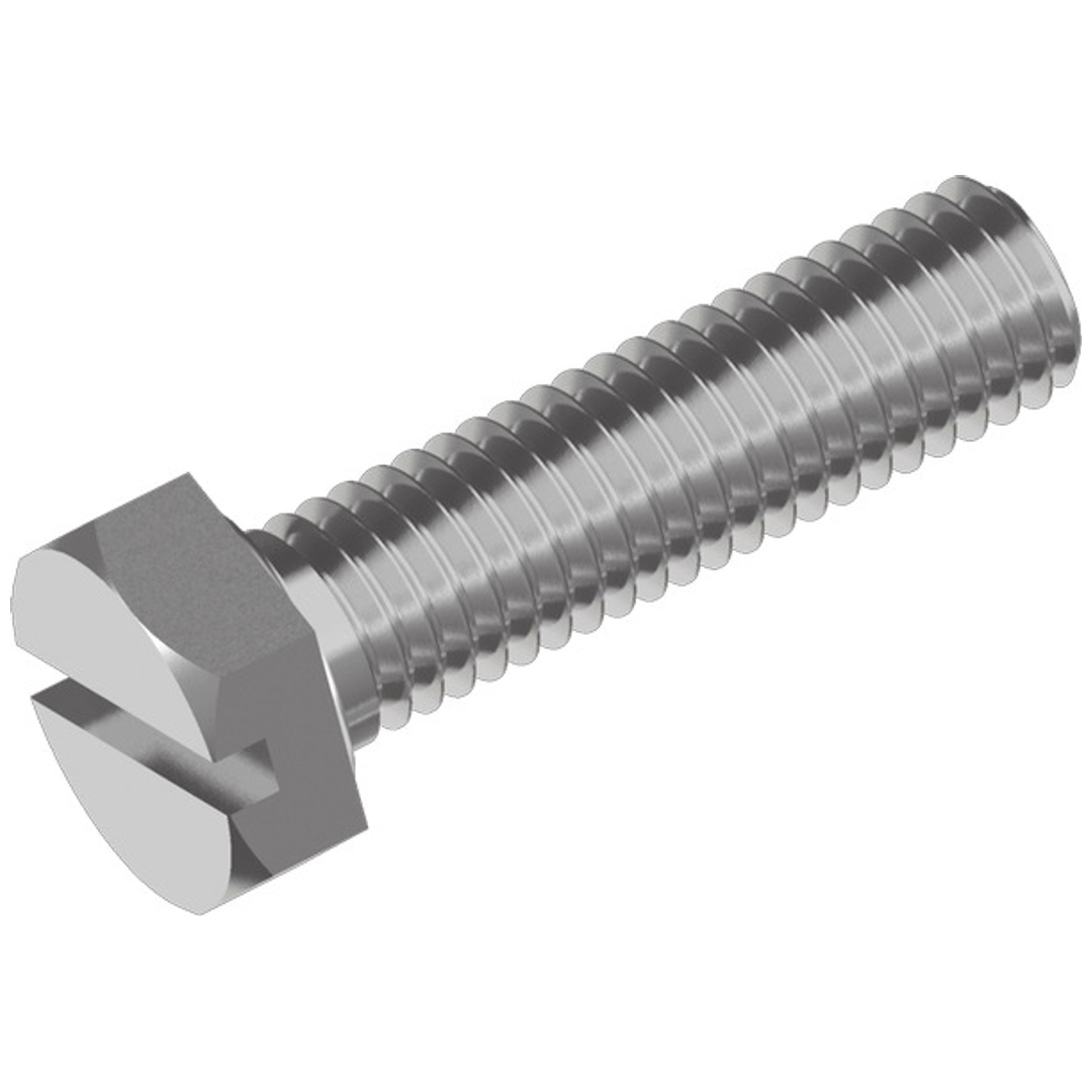 Reidl DIN 933 Sechskantschraube mit Schlitz, Vollgewinde M 6 x 30 A2 blank