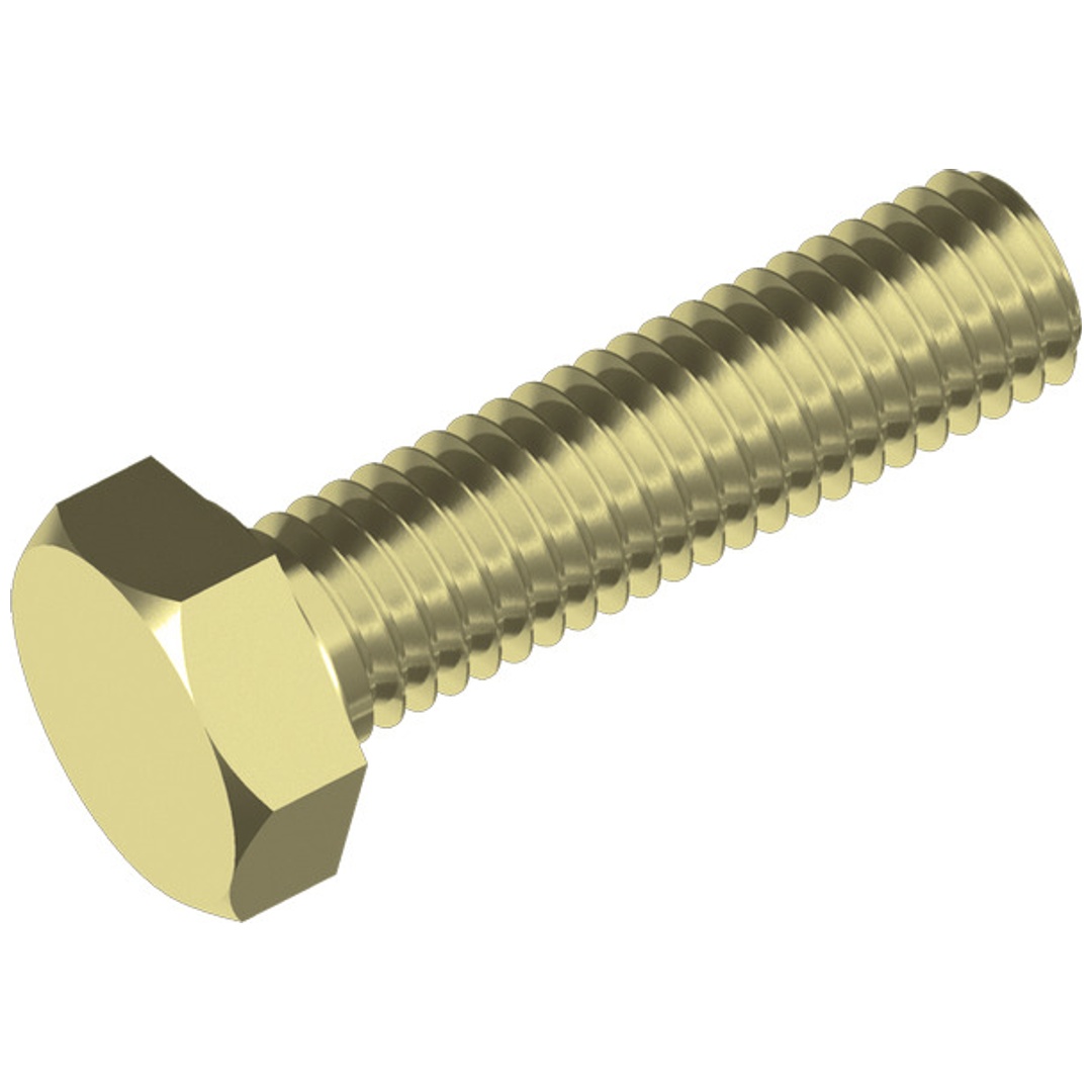 Reidl DIN 933 Sechskantschraube mit Gewinde bis Kopf M 16 x 80 Messing blank