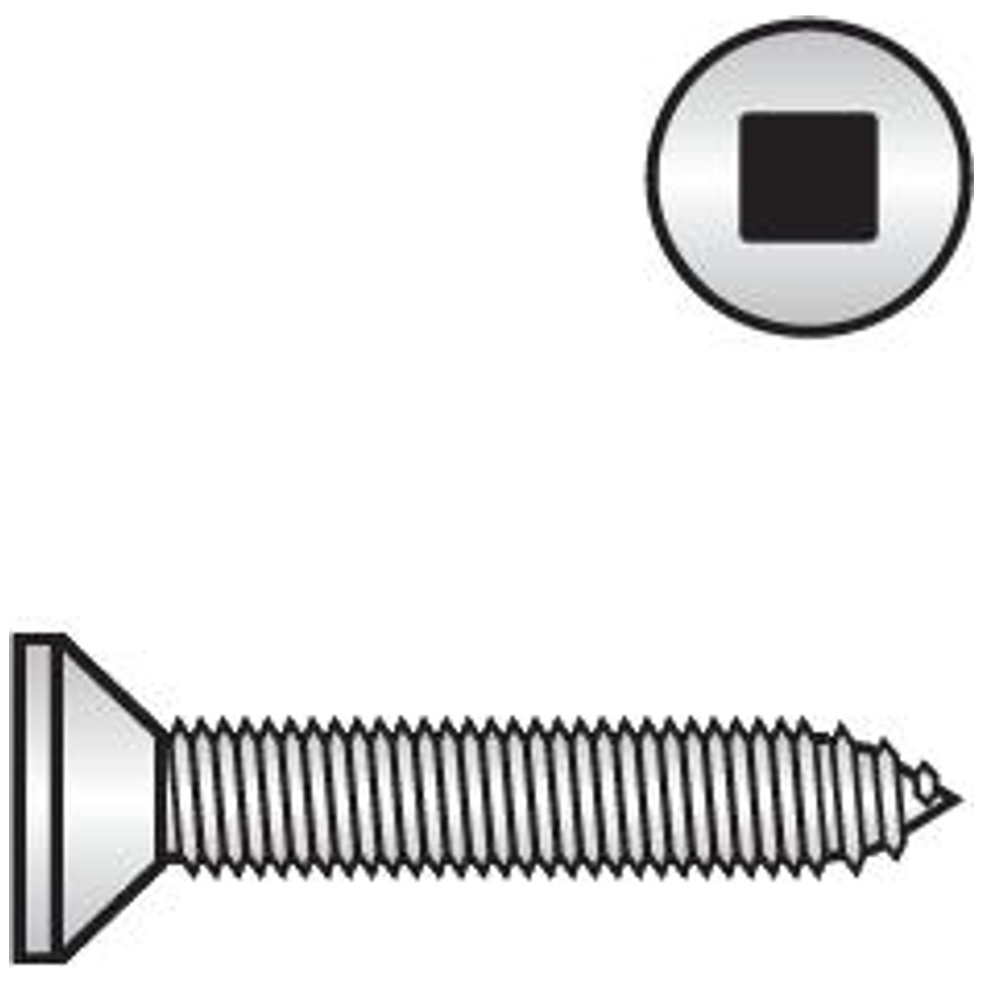 Reidl DIN 7982 Senkkopf-Blechschrauben Form C 4,8 x 9,5 A2 blank, Innenvierkant