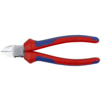 Knipex Seitenschneider, mit Mehrkomponenten-Hüllen, verchromt 180 mm