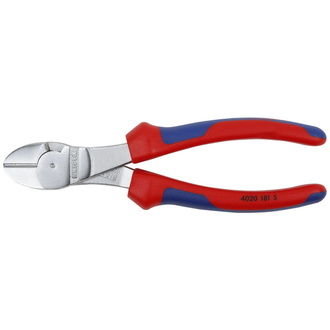 Knipex Kraft-Seitenschneider, mit Mehrkomponenten-Hüllen, verchromt 200 mm