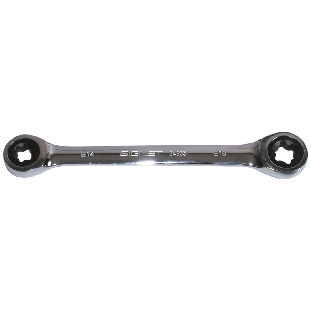 KS Tools GEARplus TX-E-Doppel-Ratschenringschlüssel,E14xE18