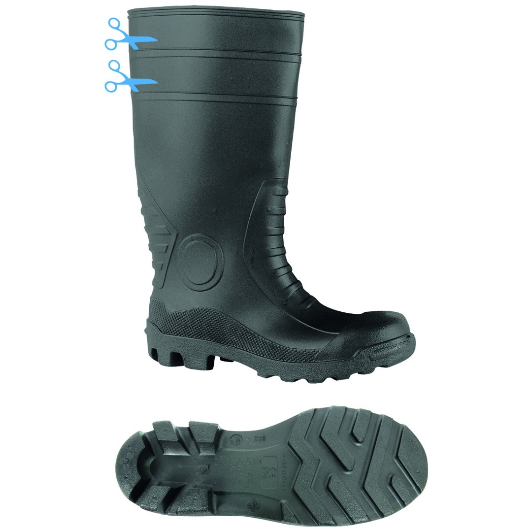 Feldtmann Sicherheitsgummistiefel Workmaster 35376 PVC S5 SRA Gr. 44 schwarz