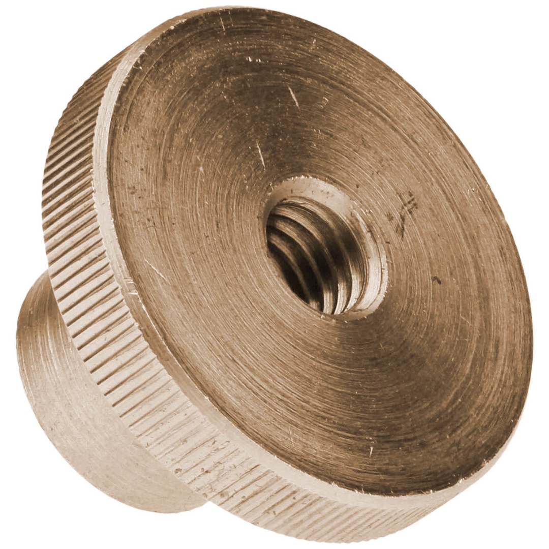 Reidl DIN 466 Rändelmuttern, hohe Form, M 10, Messing blank