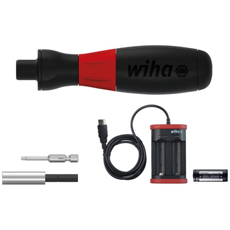 Wiha E-Schraubendreher Set speedE Industrial TORX 5-tlg mit Bit, Batterie und USB-Ladegerät (43631)