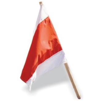 Feldtmann Warnflagge 50 x 50 cm weiß-orange-weiß mit Holzstab