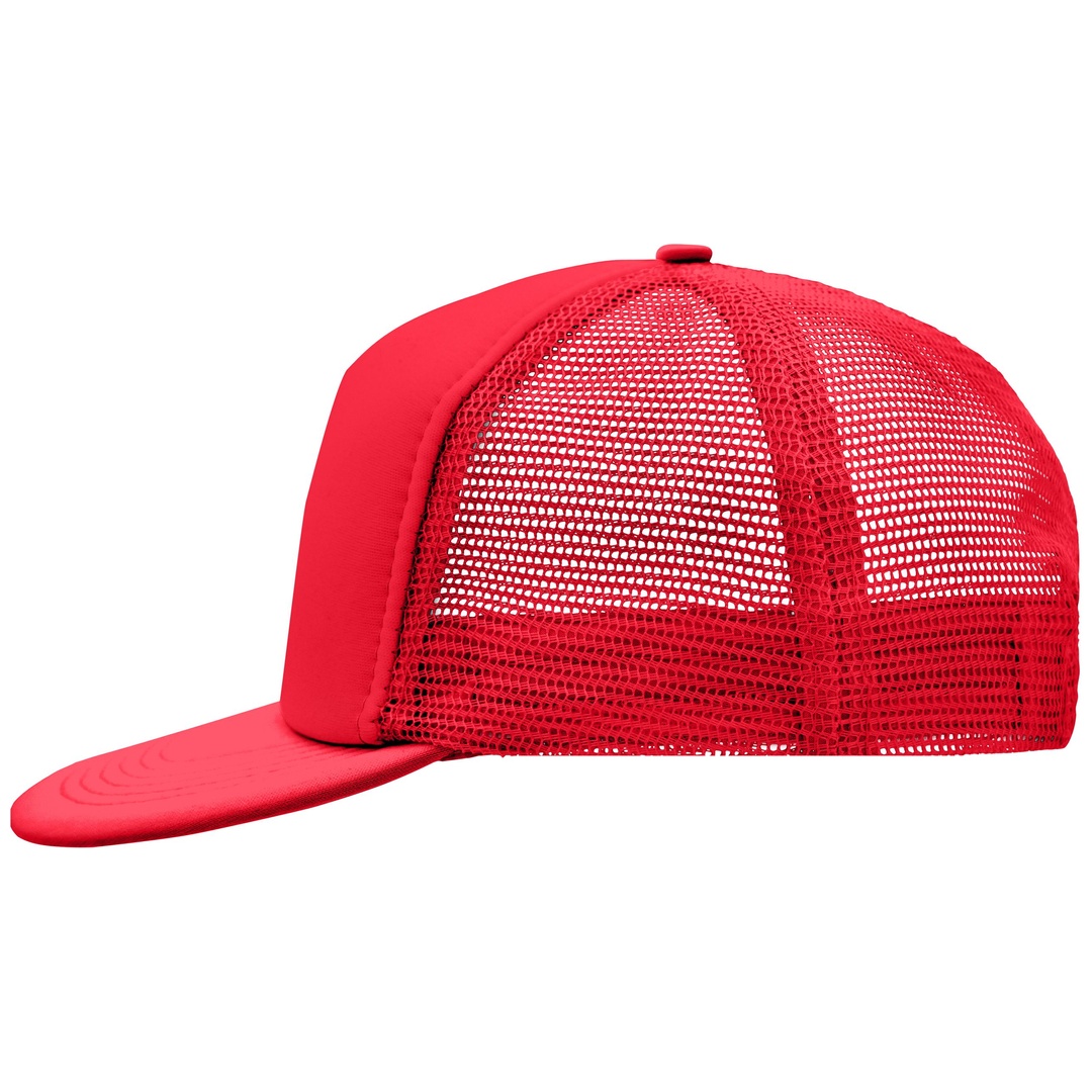 myrtle beach 5 Panel Mesh Cap mit flachem Schild MB6207 Gr. one size red/red