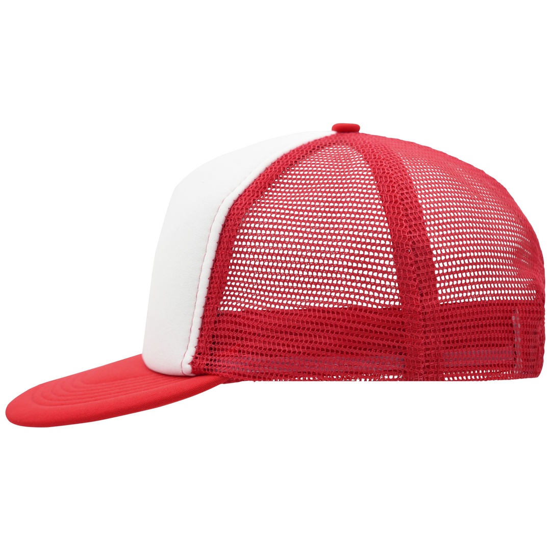 myrtle beach 5 Panel Mesh Cap mit flachem Schild MB6207 Gr. one size white/red