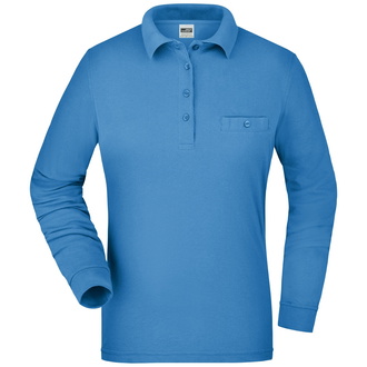 James & Nicholson Poloshirt langarm Damen JN865 Gr. XS aqua