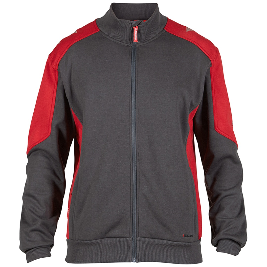 ENGEL Sweatjacke Cardigan Galaxy mit Kragen 8830-233-79757 Gr. 6XL anthrazit grau/tomato red