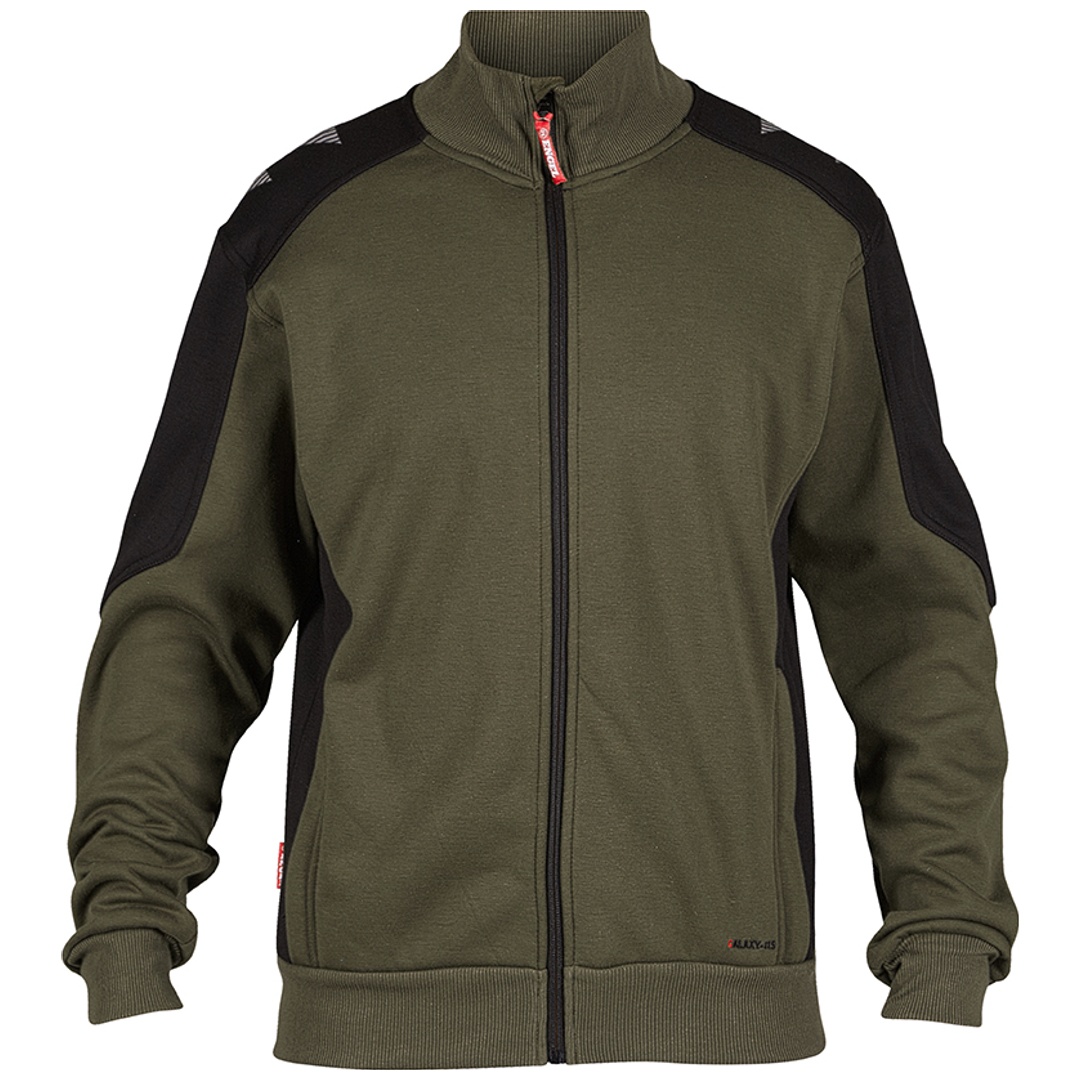 ENGEL Sweatjacke Cardigan Galaxy mit Kragen 8830-233-5320 Gr. L forest green/schwarz