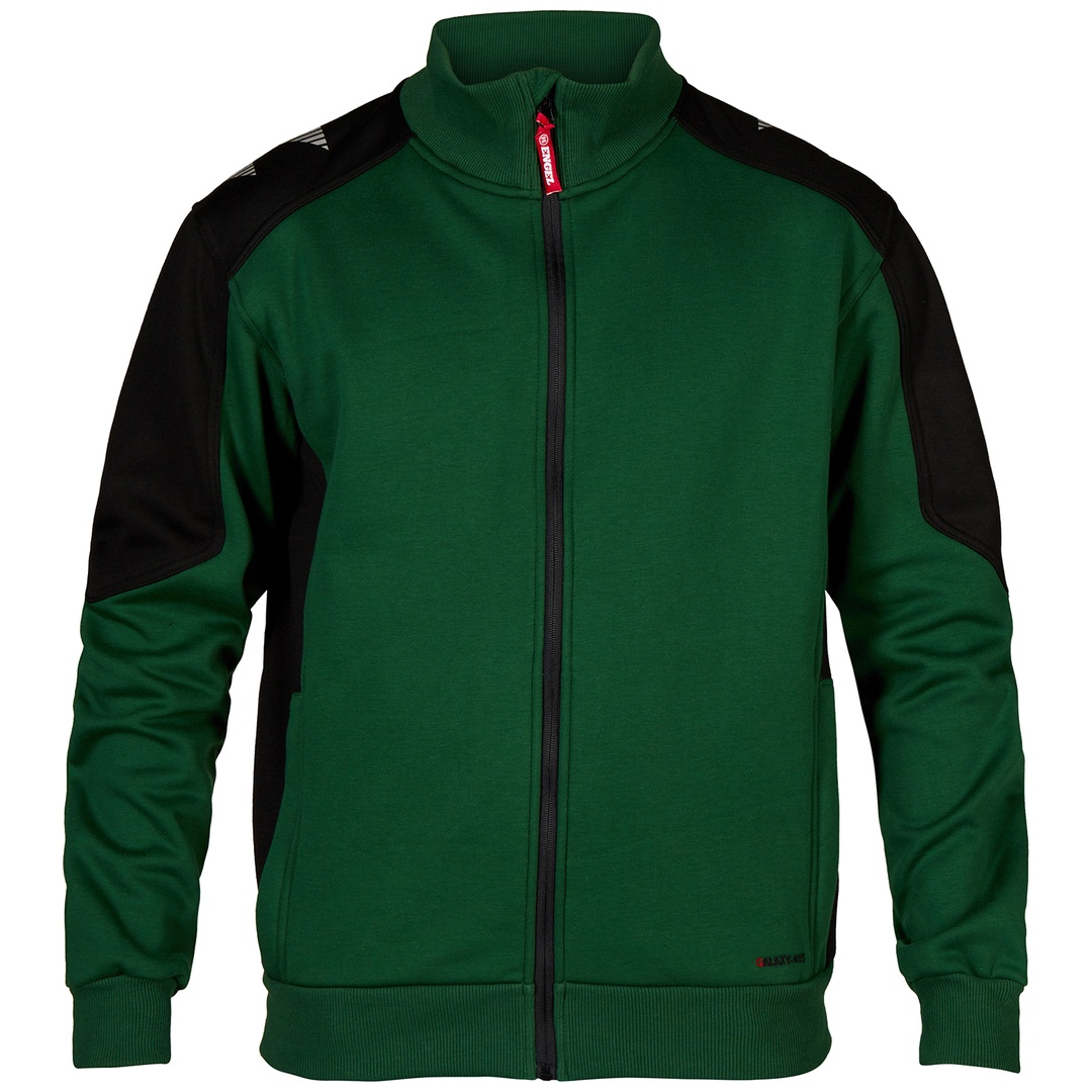 ENGEL Sweatjacke Cardigan Galaxy mit Kragen 8830-233-120 Gr. XL grün/schwarz