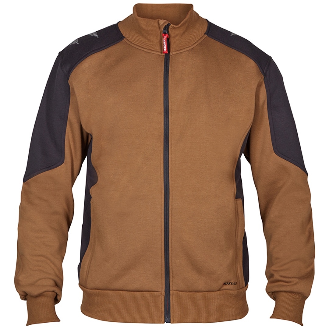 ENGEL Sweatjacke Cardigan Galaxy mit Kragen 8830-233-4179 Gr. 3XL toffee brown/anthrazit grau