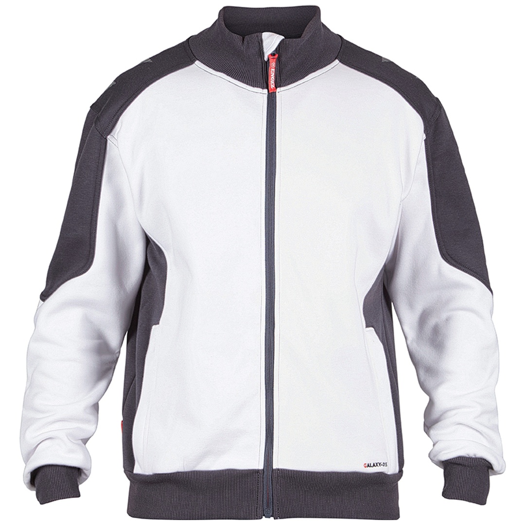 ENGEL Sweatjacke Cardigan Galaxy mit Kragen 8830-233-379 Gr. S weiss/anthrazit grau
