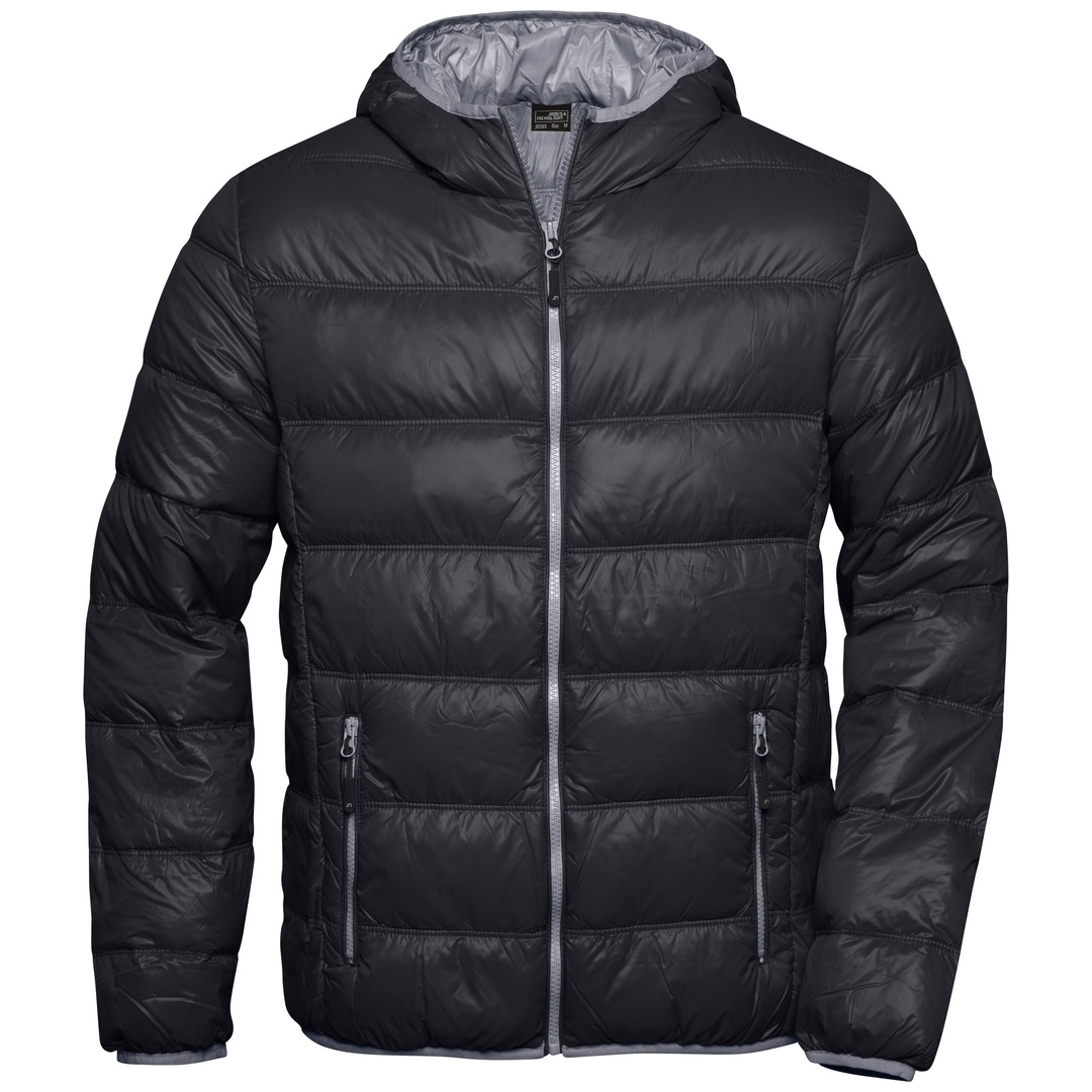 James & Nicholson Herren Daunenjacke JN1060 Gr. M black/grey