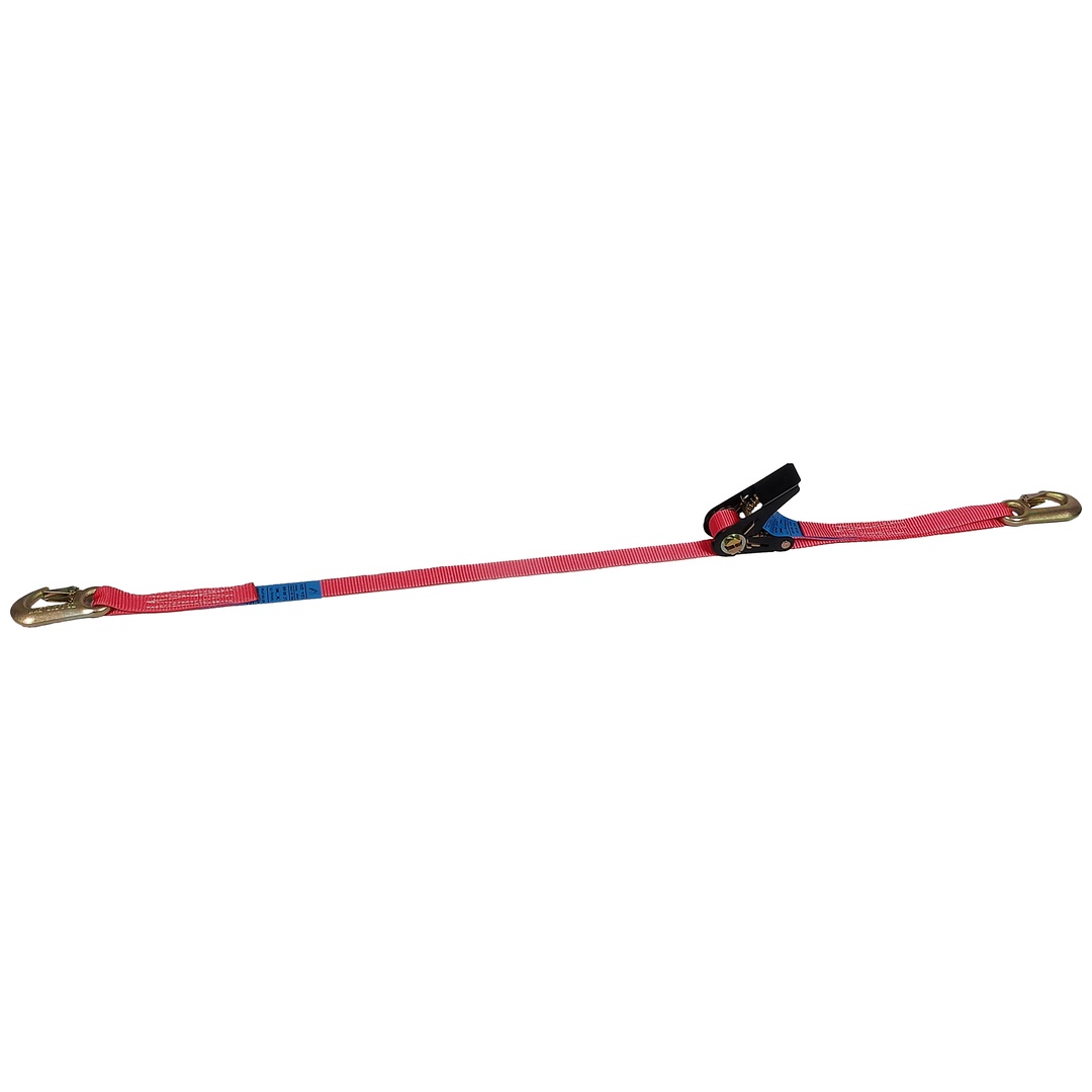 McBull Zurrgurt, 2-teilig, 25 mm, 4 m, 250/500 daN, Druckratsche/Karabinerhaken
