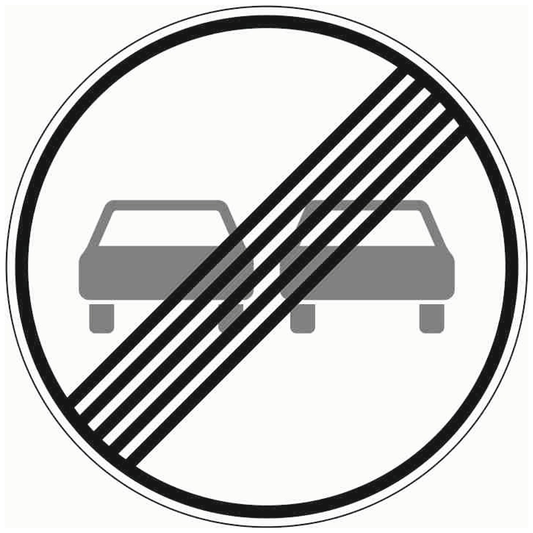 Verkehrszeichen 280 Ronde 600 mm, Ende Überholverbot, RAL-Gütezeichen Folie RA1