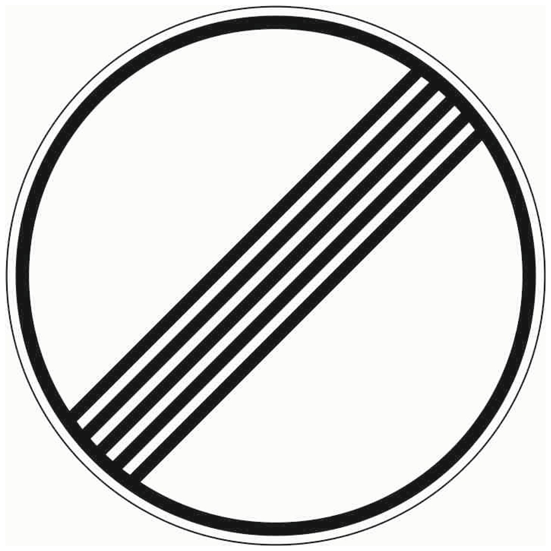 Verkehrszeichen 282 Ronde 600 mm, Ende aller Verbote, RAL-Gütezeichen Folie RA1