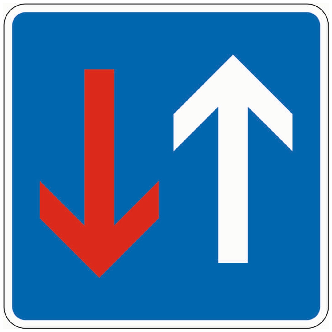 Verkehrszeichen 308, 600x600 mm, Vorrang Gegenverkehr, RAL-Gütezeichen Folie RA1