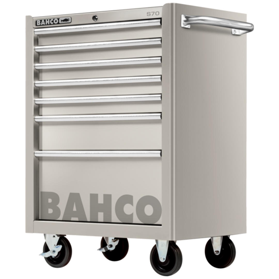 Bahco Edelstahlwerkstattwagen mit sieben Schubladen, 26, 958 mm x 501 mm x 677 mm