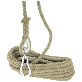 Hanfseil 20 mm, 30 m lang mit Karabiner (70157)