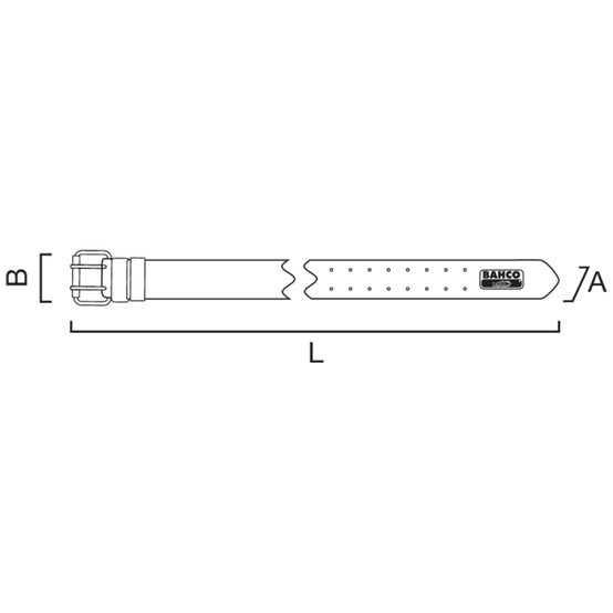 Bahco Robuster Werkzeuggürtel aus Leder, 1330&nbsp;mm&nbsp;x&nbsp;4&nbsp;mm&nbsp;x&nbsp;50&nbsp;mm - 2