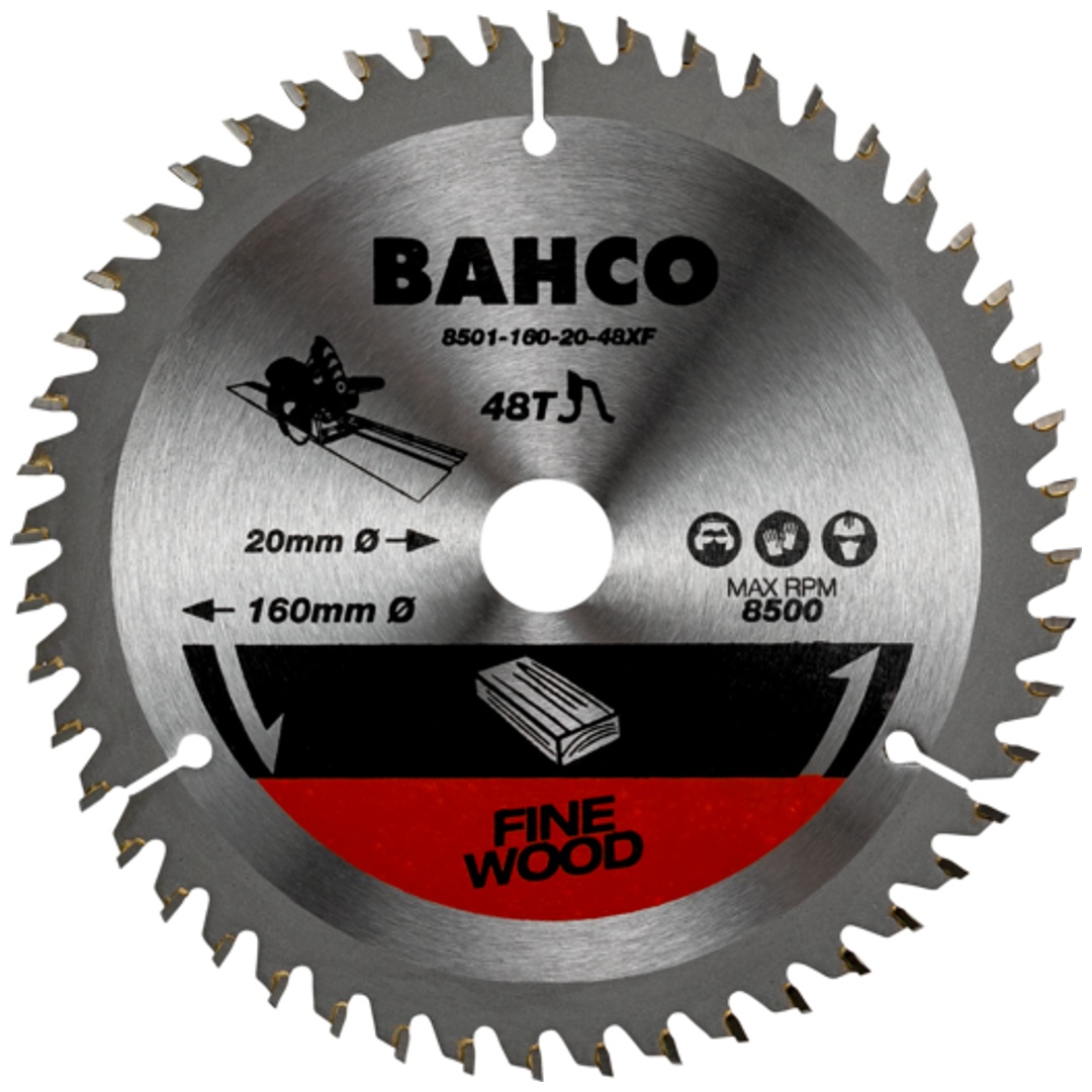 Bahco Kreissägeblatt, 160 mm, 48 Zähne, 20 mm Innen-Ø, für Holz, für Tauchsägen