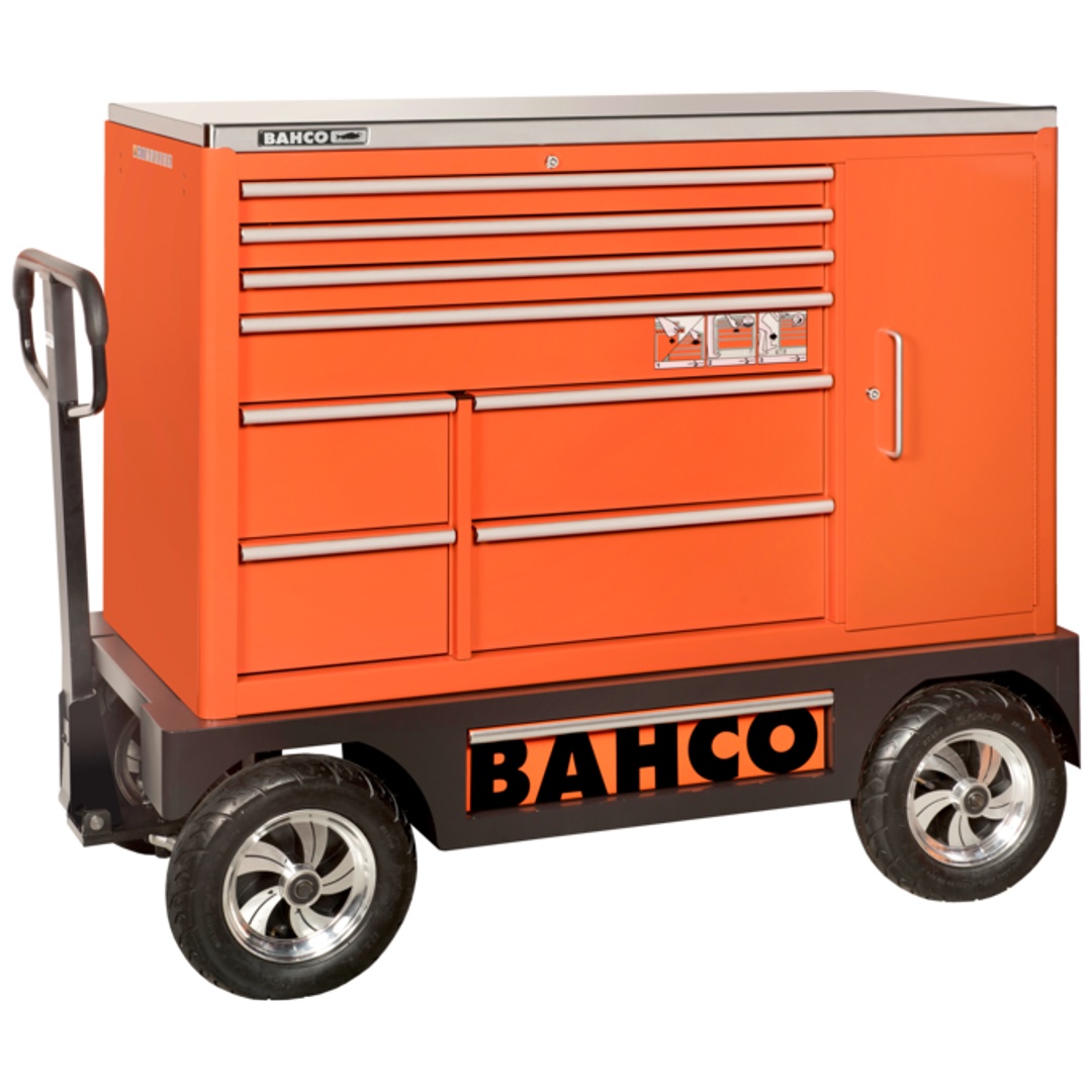 Bahco 53 Spezial-Werkstattwagen mit acht Schubladen und Seitenschrank, 1505 mm x 500 mm x 1218 mm