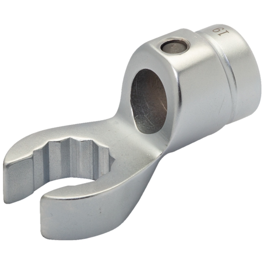 Bahco Offener Hahnenfuß-Ringschlüssel mit runder 16 mm Zapfenaufnahme, SW 12 mm