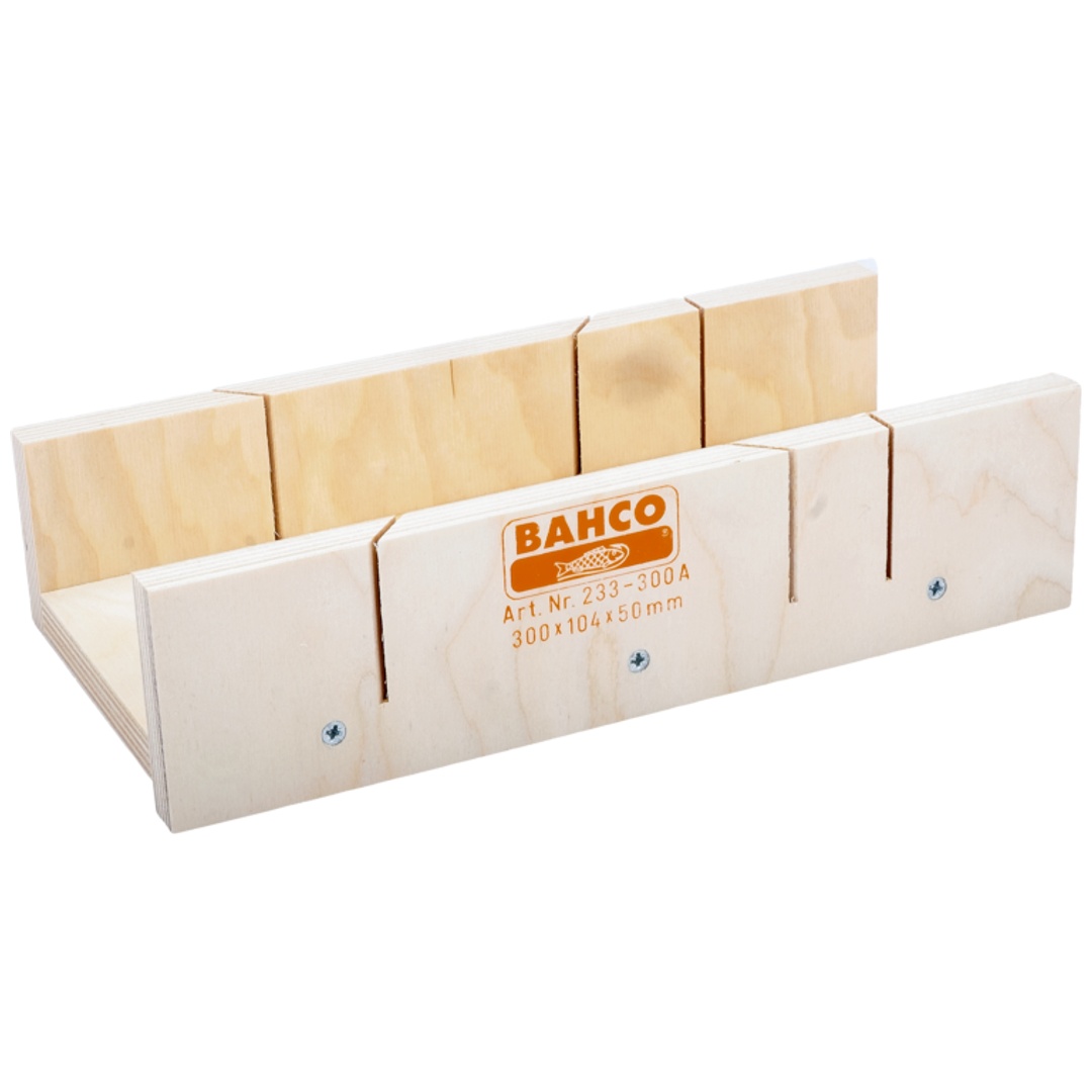 Bahco Schneidlade aus Holz mit Seitenwand, 300 x 104 x 50 mm