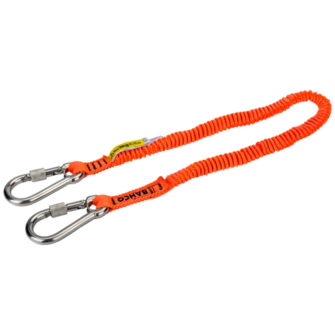 Bahco Leuchtend orangene Sicherungsleine mit fest montiertem Karabiner 3 kg