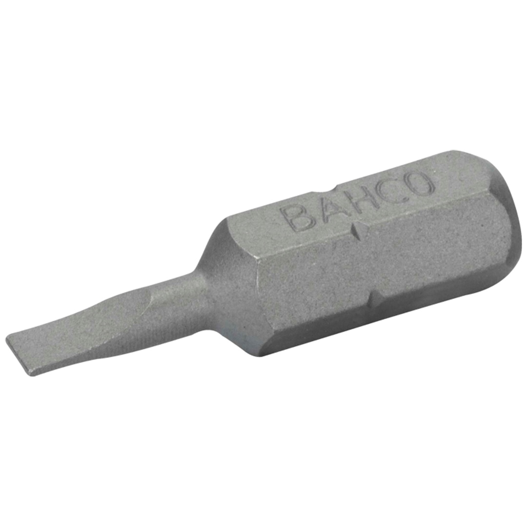 Bahco 1/4 Standard Schraubendreher Bits für Schlitzschrauben 0,6 mm x 3,5 mm x 25 mm - 3 Stk. pro Blisterpackung