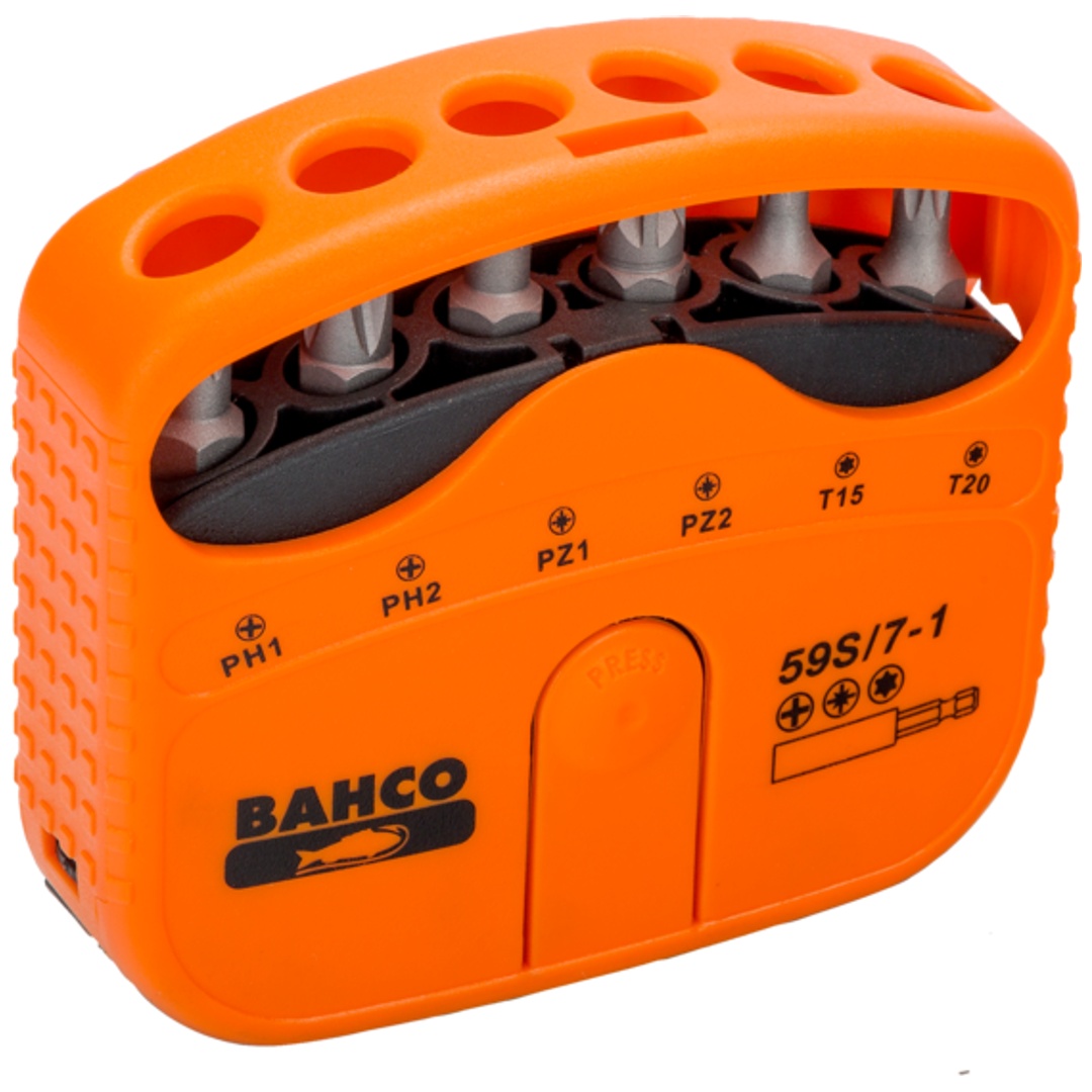 Bahco 1/4 Bitsatz für Phillips-, Pozidriv- und TX-Schrauben 22 mm x 65 mm x 75 mm - 7-tlg.