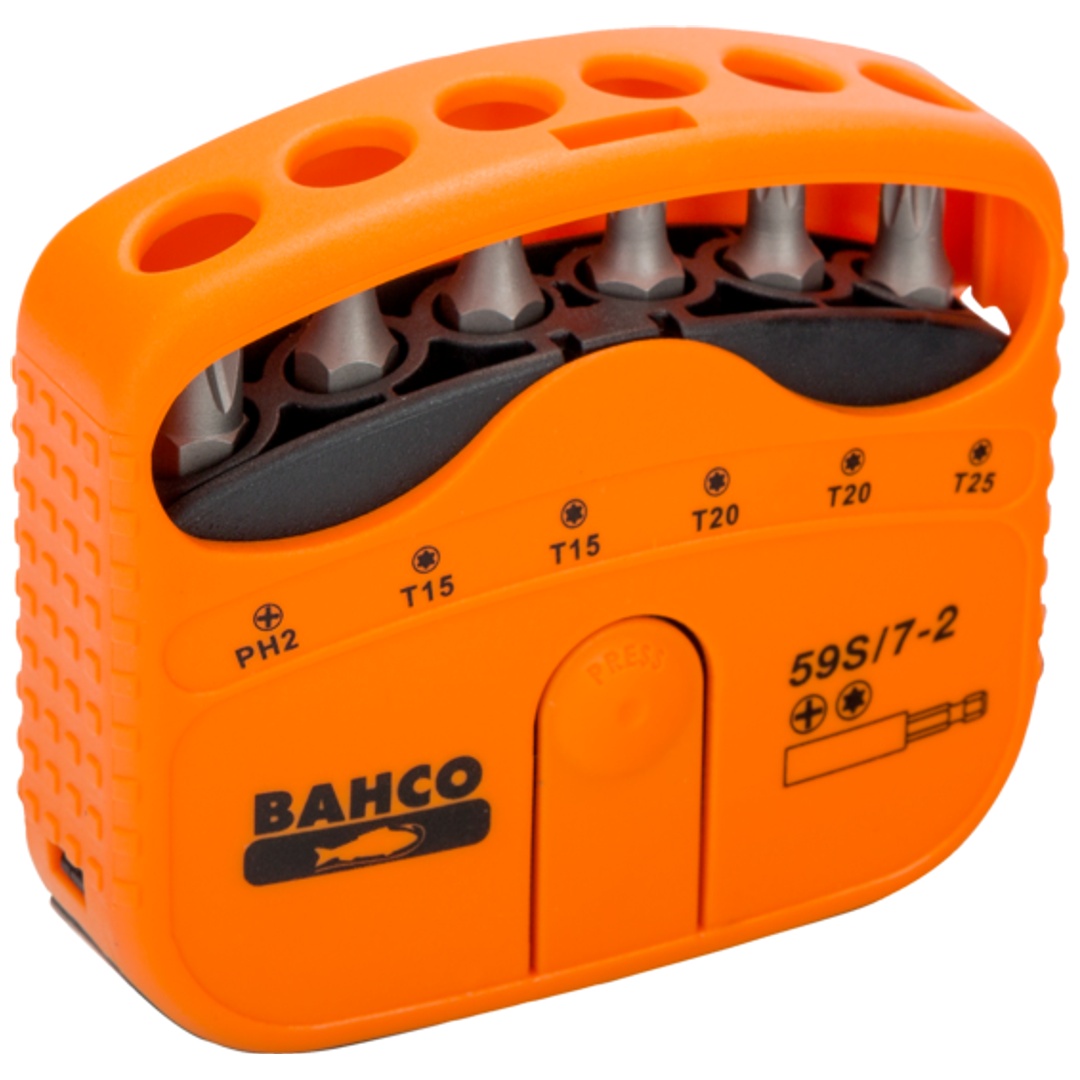 Bahco 1/4 Bitsatz für Phillips- und TX-Schrauben 22 mm x 65 mm x 75 mm - 7-tlg.