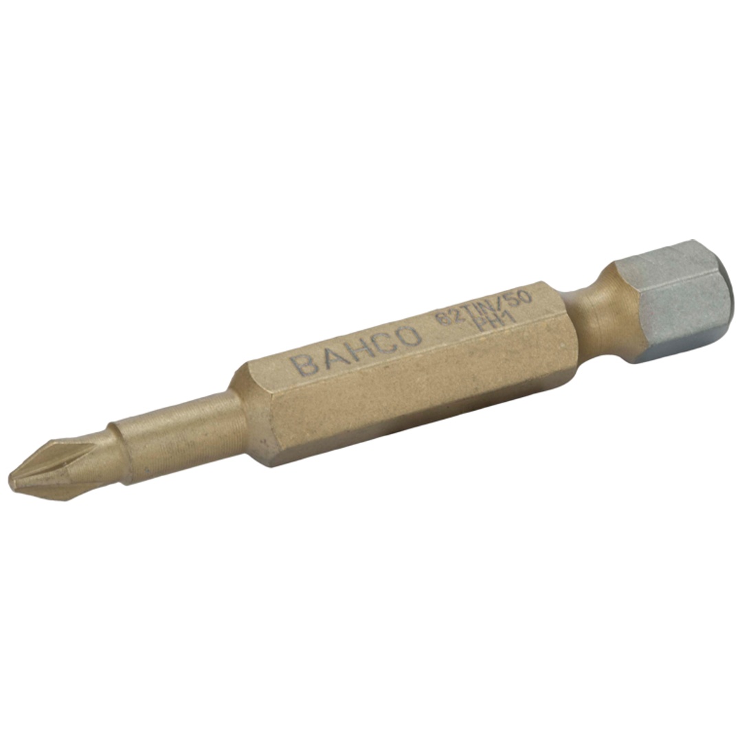 Bahco 1/4 Zinn-Torsions-Schraubendreher Bits für PH1-Phillips-Schrauben 50 mm - 5 Stk./Kunststoffbox