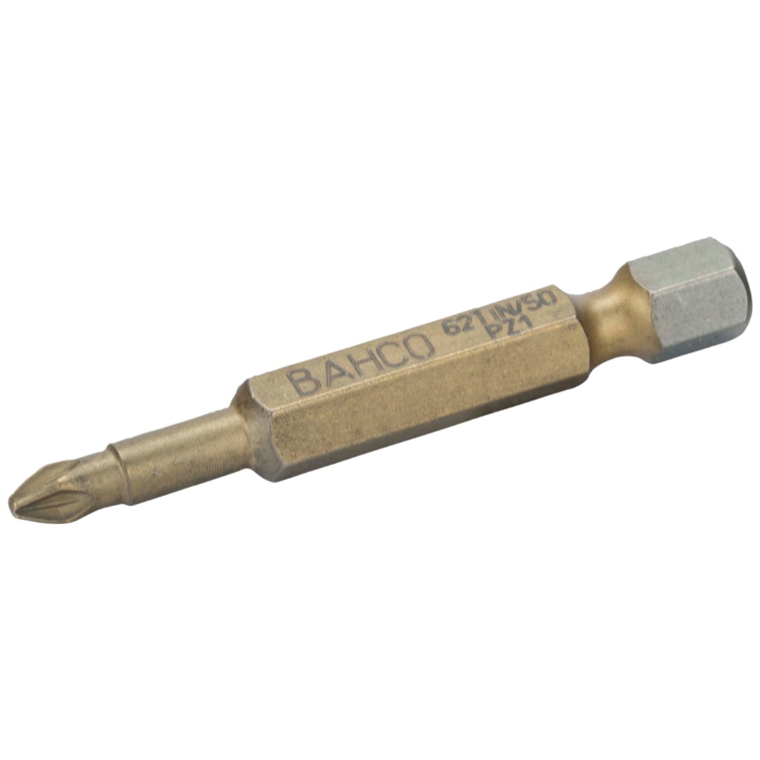 Bahco 1/4 Zinn-Torsions-Schraubendreher Bits für PZ1-Pozidriv-Schrauben 50 mm - 5 Stk./Kunststoffbox