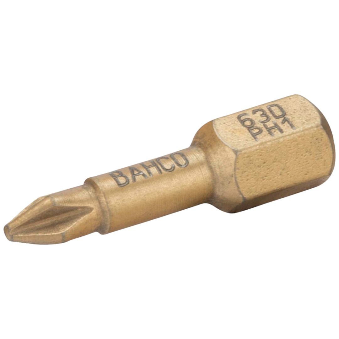 Bahco 1/4 Diamant-Torsions-Schraubendreher Bits für PH3-Phillips-Schrauben 25 mm - 5 Stk./Kunststoffbox