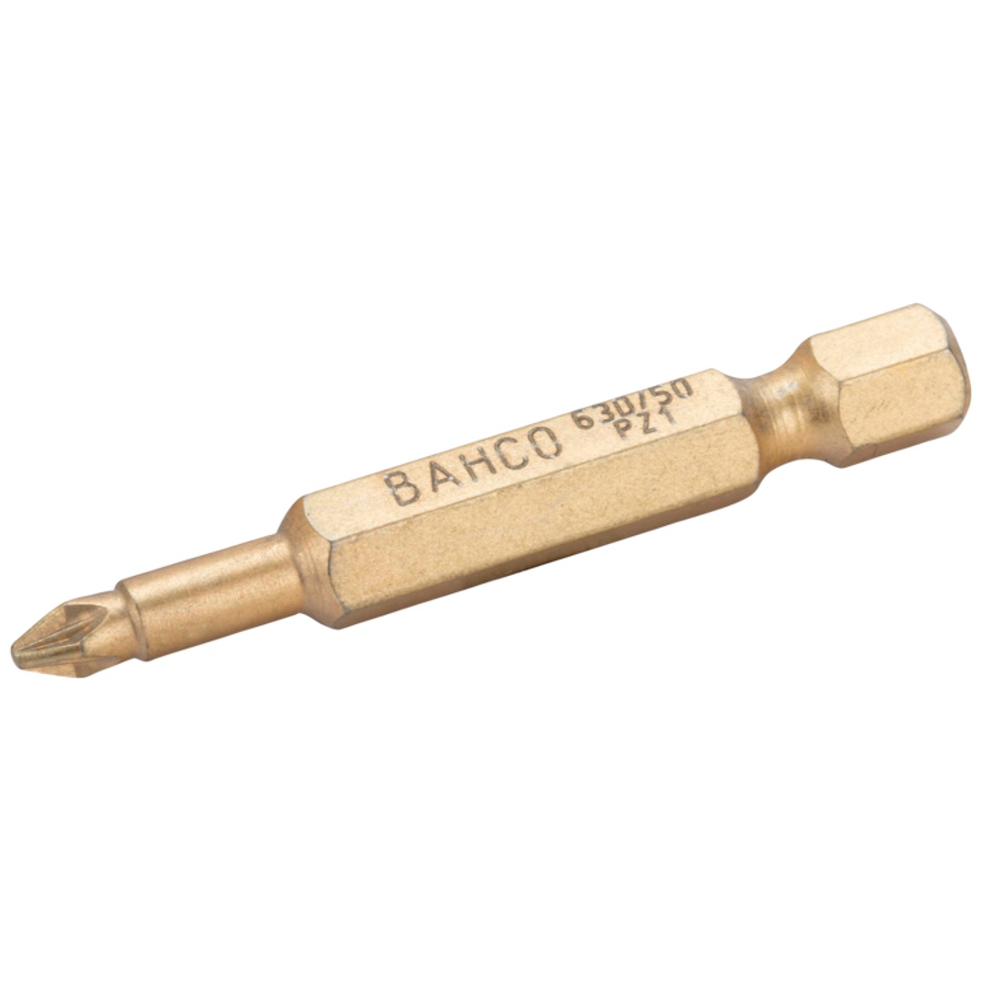 Bahco 1/4 Diamant-Torsions-Schraubendreher Bits für PZ1-Pozidriv-Schrauben 50 mm - 5 Stk./Kunststoffbox