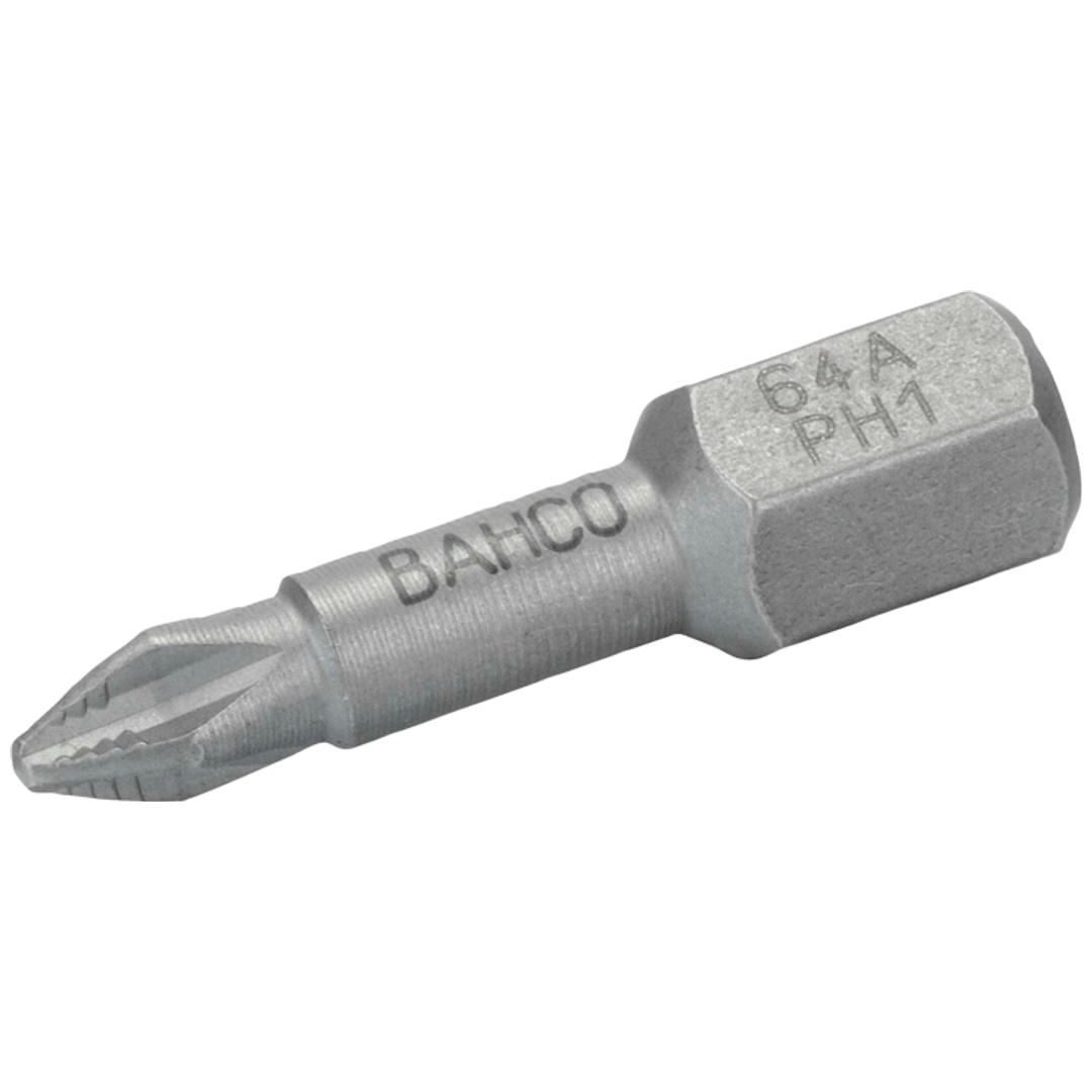 Bahco 1/4 ACR-Torsions-Schraubendreher Bits für PH3-Phillips-Schrauben 25 mm - 10 Stk./Kunststoffbox