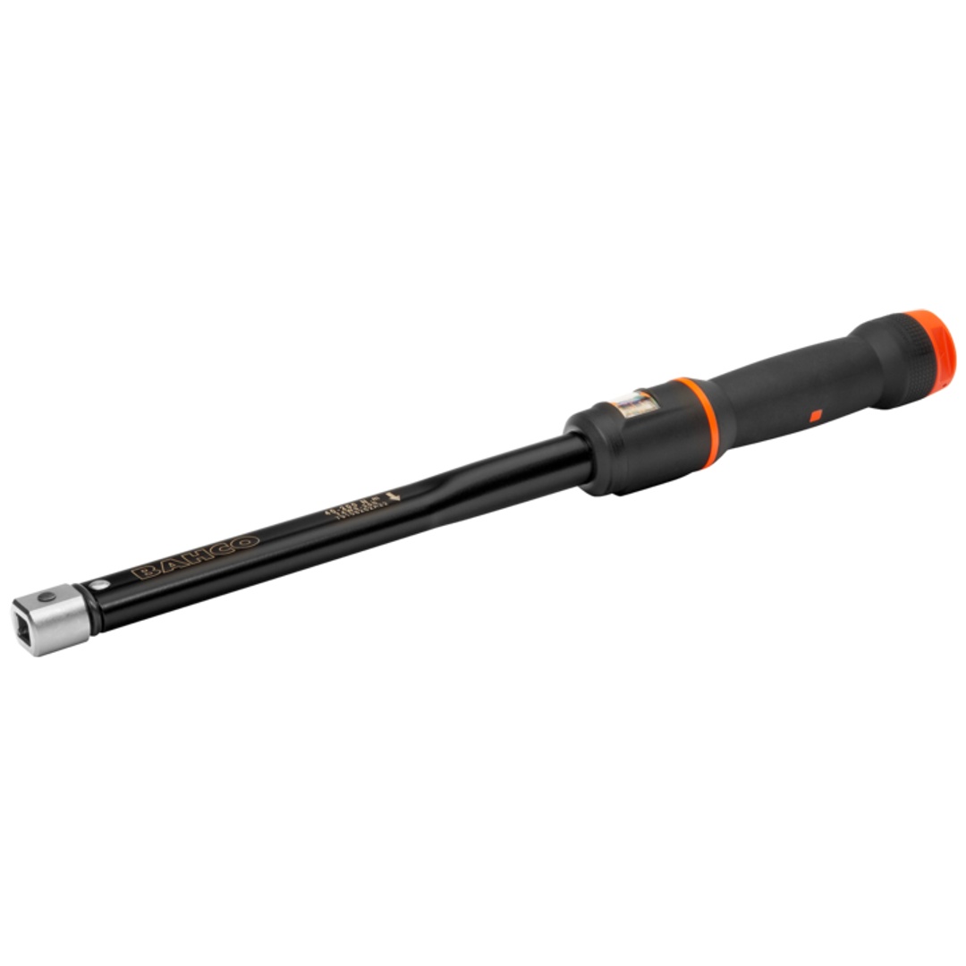 Bahco Mechanischer Klick-Drehmomentschlüssel 10 - 50 Nm, verstellbar, mit Fensterskala & rechteckiger 9x12 Werkzeugaufnahme