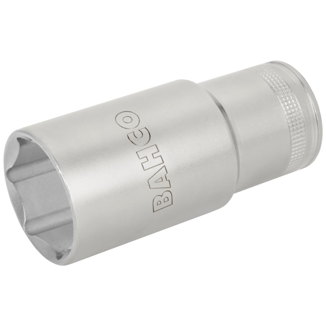 Bahco 1/2 Steckschlüssel-Einsätze, lange Ausführung, mit Vierkantantrieb, Zwölfkant, metrisch, 34 mm