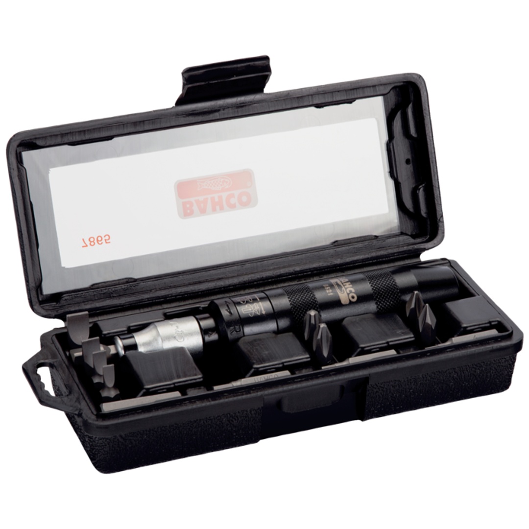 Bahco 1/4-Schlagschraubendreher-Satz für Schlitz-, Phillips- und Sechskantschrauben 55 mm x 90 mm x 220 mm - 15-tlg.