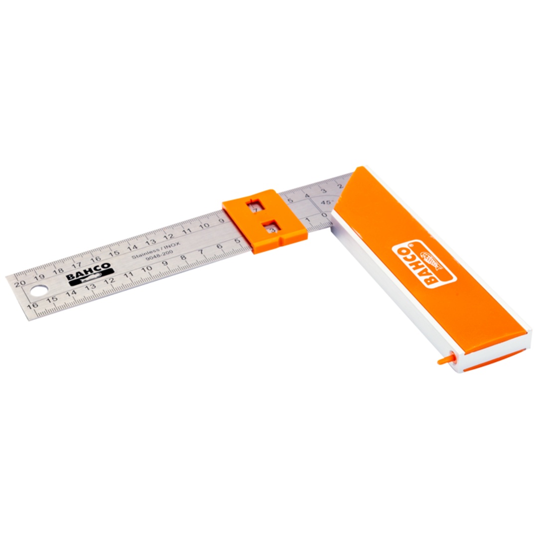 Bahco Zimmermannswinkel mit Stahlblatt und Schiebemarkierung 200 mm