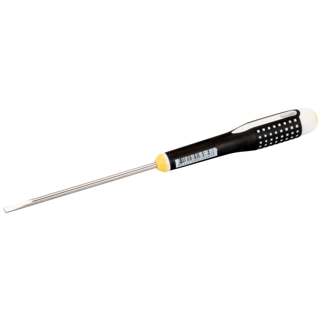Bahco ERGO Edelstahl-Schlitzschraubendreher mit gerader Spitze und 3-Komponentengriff, 1 mm x 5,5 mm x 125 mm