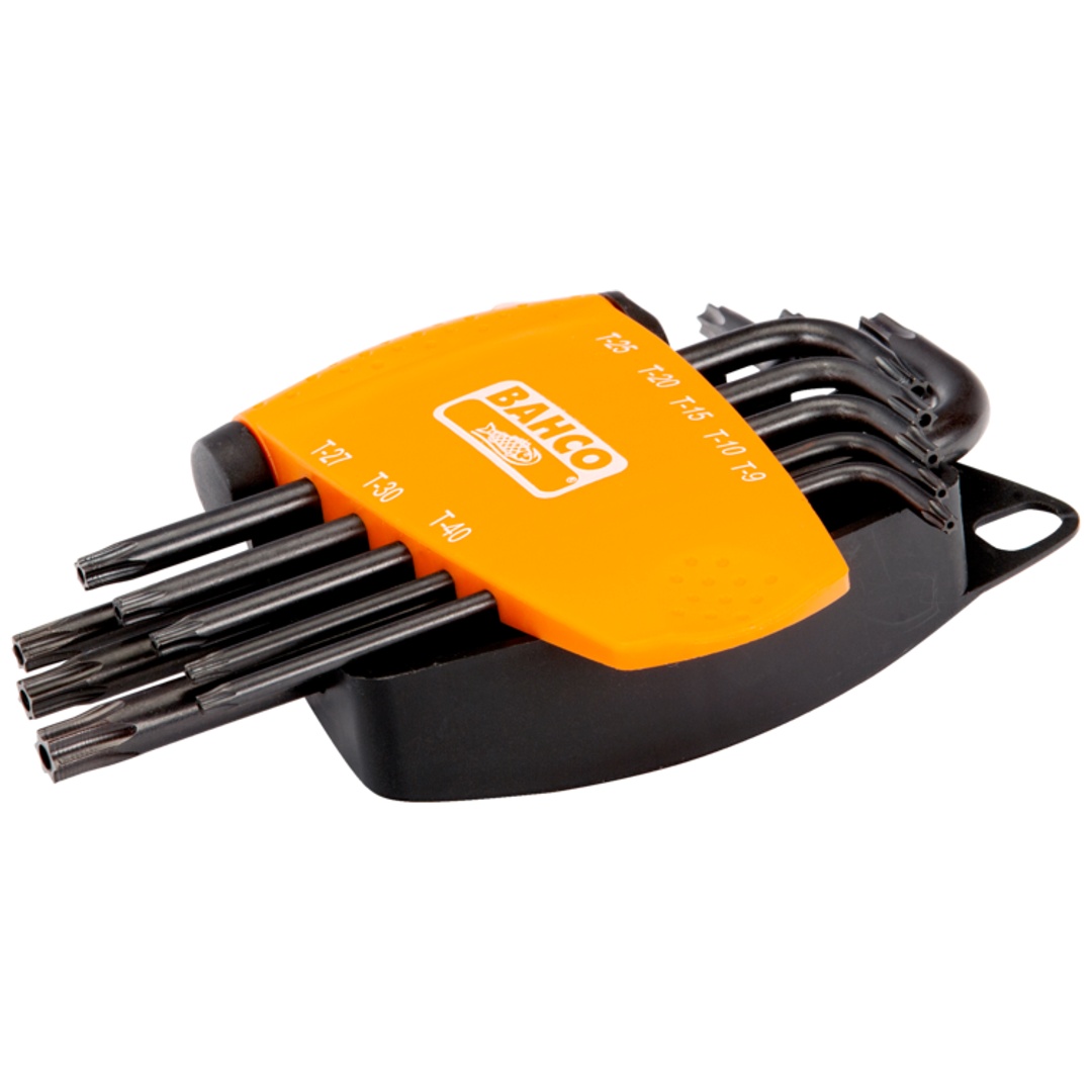 Bahco TX TR (Tamper Resistant) Winkelschraubendreher-Satz, phosphatiert - 8-tlg.