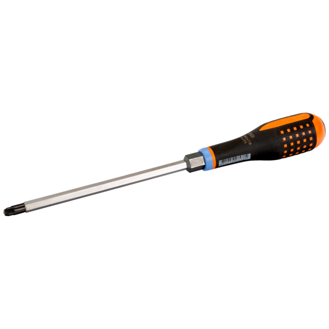 Bahco ERGO-Schraubendreher mit durchgehender Klinge und schlagfestem Griff für Pozidriv-Schrauben PZ3 x 150 mm