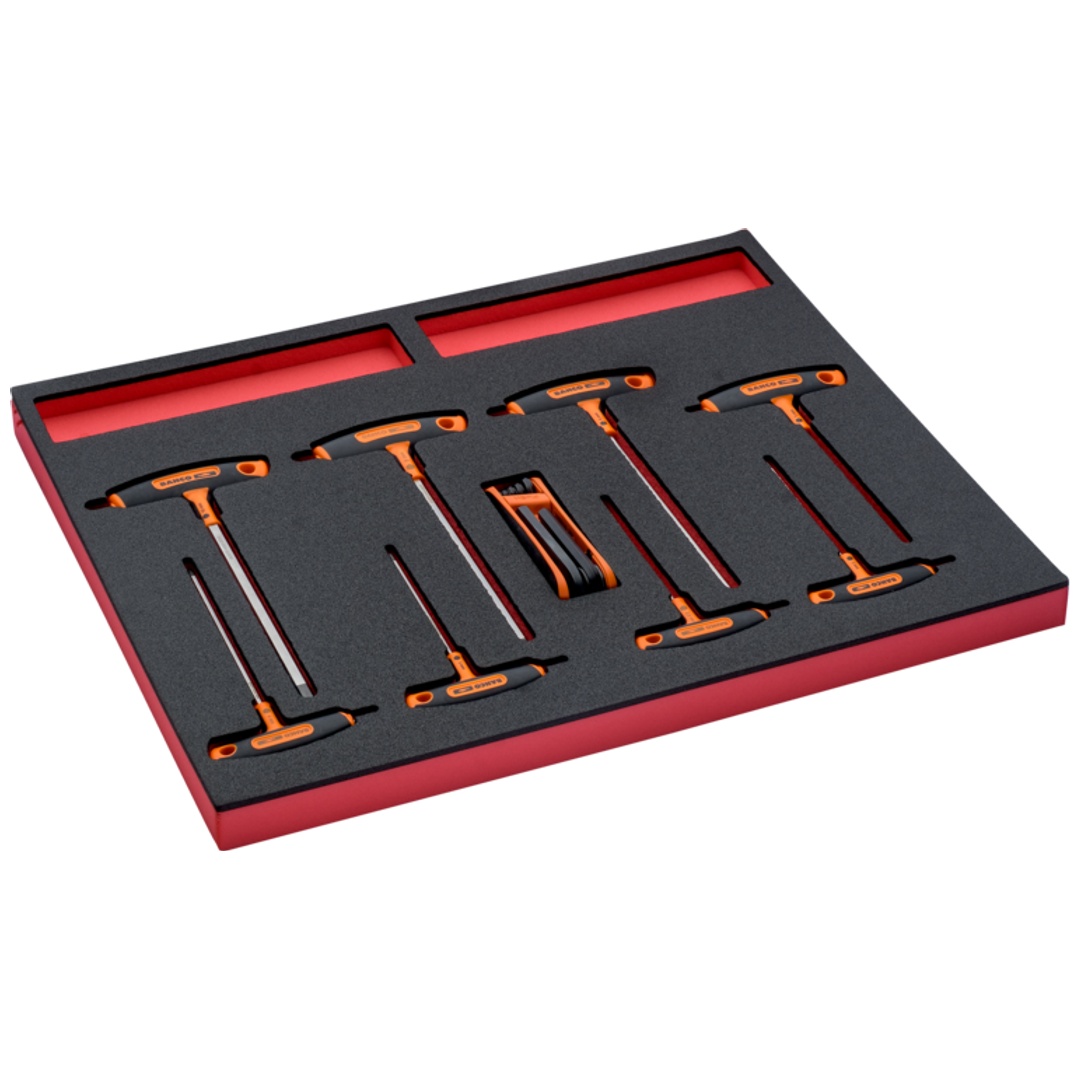 Bahco Fit&Go 3/3 Schaumstoffeinlage T-Griff- und Winkelschraubendrehersatz - 19-tlg.