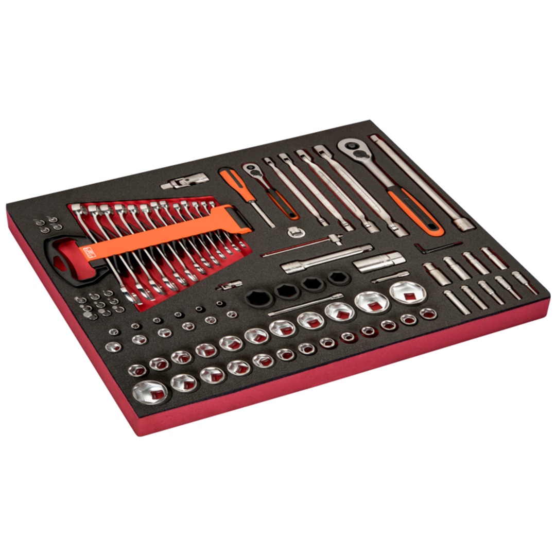 Bahco Fit&Go 3/3 Werkzeugeinlage mit Steckschlüssel-Satz - 93-tlg.